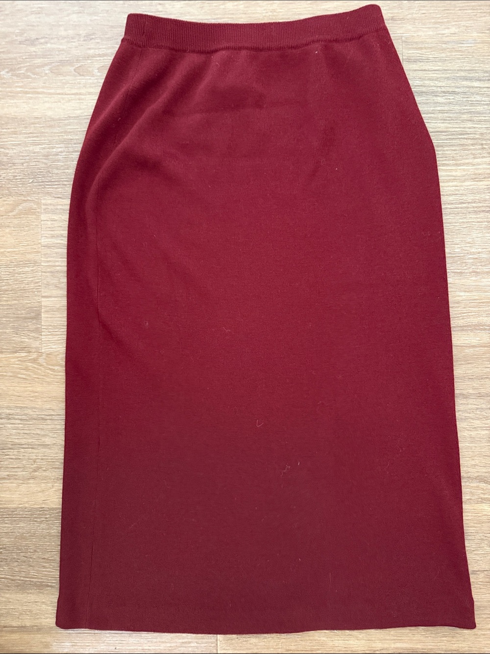 Eileen Fisher Wine-Red Knit Pencil Skirt